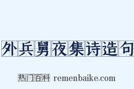 外兵舅夜集诗造句是什么意思的图片